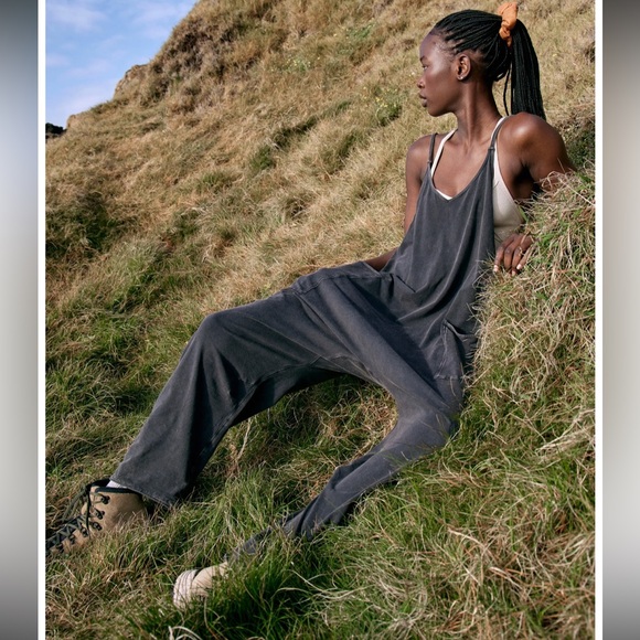 Free People Charcoal Jumpsuit - Picture 2 of 4
